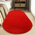thumbnail image 1 of Oval Silk Carpet | Polyester Washable Non-Slip Area Rug | 60x160cm Bedroom Living Room Decor | Solid Color Floor Mat for Coffee Table Window Mat, 1 of 5