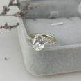 thumbnail image 1 of Oval Simulated Diamond Moissanite Ring: 14k Gold Plated Sterling Silver Engagement Ring, 1 of 4