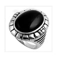 thumbnail image 1 of Oval Simulated Onyx Stone Ring Sterling Silver, 1 of 3