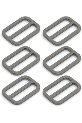 Oval Slide Buckle Metal Flat Oval Slider Triglide Strap Keeper Bag Belt Adjuster 6 pcs VTSV (3/4 Inch, Gunmetal)