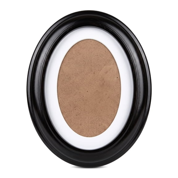 Oval Solid Wood Picture Frame Black Wooden Frame for Wall Hanging and Home Decor (8x10 Inch)