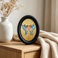 thumbnail image 1 of Oval Solid Wood Picture Frame, Whimsical Animal Art Print Tabletop Wall Decor Multi Design Option for Living Room Bedroom Home Decoration, 1 of 6