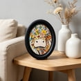 thumbnail image 1 of Oval Solid Wood Picture Frame, Whimsical Animal Art Print Tabletop Wall Decor Multi Design Option for Living Room Bedroom Home Decoration, 1 of 6