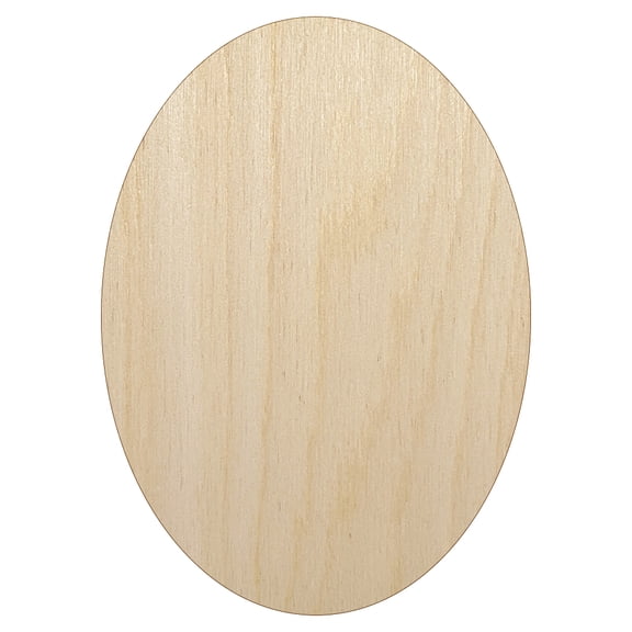 Oval Solid Wood Shape Unfinished Piece Cutout Craft DIY Projects - 4.70 Inch Size - 1/8 Inch Thick