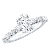 Rosec Jewels Oval Engagement Ring for Women - Handcrafted 1 Ct Moissanite Ring - 6x8 mm - D-VS1 Quality Certified, 925 Sterling Silver, US 4.00