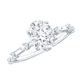 thumbnail image 1 of Rosec Jewels 1.71 Ct Oval Solitaire Moissanite Engagement Ring, with Spaced Accent (6X8 mm, D-VS1 Grade Certified) - Jewelry Box included, 18K White Gold, US 9.50, 1 of 7