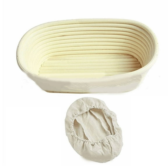 Oval Sourdough Bannetons Proofing Baskets Set Natural Rattan Cane Bread Dough Rising Bowls with Linen Liners