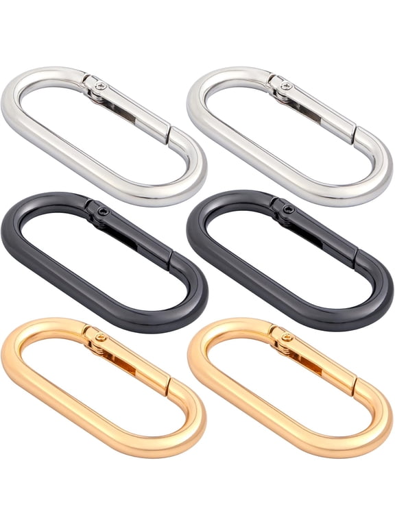 Oval Spring Ring Clips, Metal Keyring Purse Clip, Heavy Duty Opening O Ring Carabiner for Keychains,Backpacks, Keys