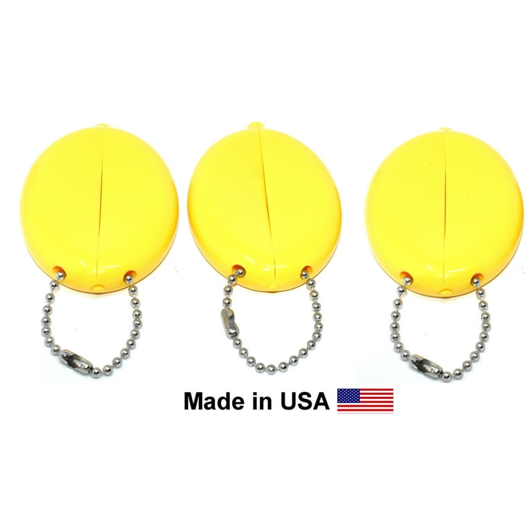 Oval Squeeze Coin Holders 3 Yellow units Vintage Coin Purses Keeps Change and Small items Made in USA