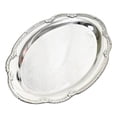 thumbnail image 1 of Oval Stainless Steel Platter, Embossed Decorative Platter For Dessert & Appetizers, Wedding Table Decor Tray, 9.65×6.89 Inch Silver Oval Metal Serving Tray Corrosion-Resistant Surface, 1Pc, 1 of 6