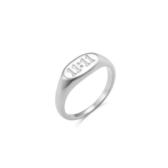 Oval Stainless Steel Ring 18K Gold Plated Elegant Jewelry