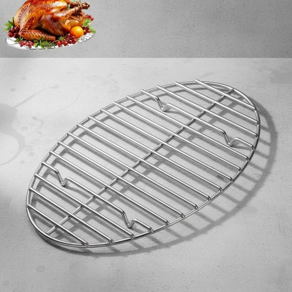 Oval Stainless Steel Roasting Rack/Cooling Rack - Heavy Duty Roaster Rack, Dishwasher & Oven Safe, for Turkey Chicken Roasting