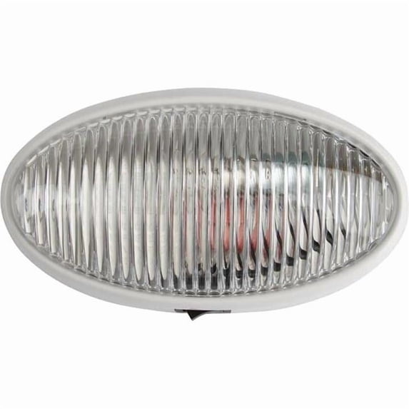 Oval Standard Incandescent Switch Porchlight, White