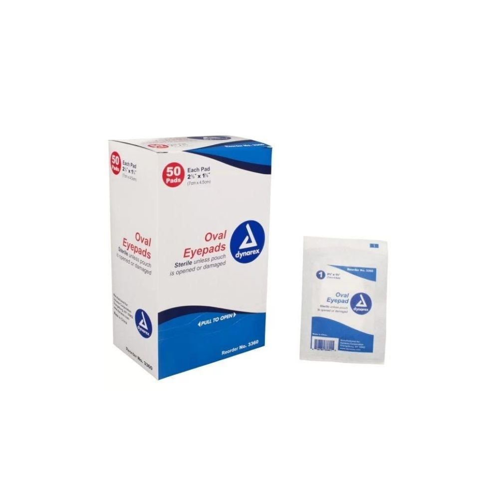 Medline NON21601 Oval gauze eye pad - 2(1/8) x 2(5/8), Sterile, Box of 50  – woundcareshop