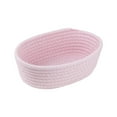 thumbnail image 1 of Oval Storage Basket Set– Soft Natural Rope Woven Baskets for Storage Shelf, Toy, Nursery, Gift, Baby Shower, Pets Cat Dog Bins | Small Basket for Organizing (Pink), 1 of 6
