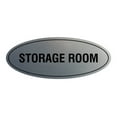 thumbnail image 1 of Oval Storage Room Sign (Brushed Silver) - Small 2x5", 1 of 1