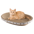 thumbnail image 1 of Oval Sturdy Cat Scratching Cardboard Pad Breathable Cat Scratch Pad, Cat Scratching Cardboard for Indoor Cats, Furniture Protecter, 18.4 * 12.6", 1 of 8