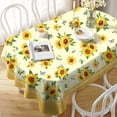 thumbnail image 1 of Oval Sunflower Tablecloth, Rustic Spring Summer Floral Table Cloth, Farmhouse Waterproof Durable Polyester Wrinkle-Free Table Cover for Indoor Outdoor, Holiday Kitchen Dining and Parties, 1 of 6