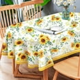 thumbnail image 1 of Oval Sunflower Tablecloth,Yellow Sunflower Fabric Tablecloth 54 x 72,Wrinkle Resistant and Washable Floral Table Cloths,Perfect for Kitchen Dinner,Family Gathering,Holiday Dining Room Table, 1 of 6