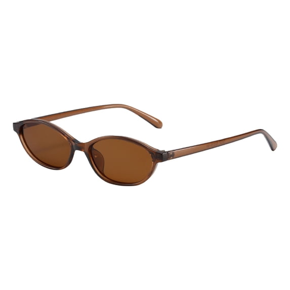 Oval Sunglasses UV Protection Retro Style Brown Lens Eyewear for Outdoor Cycling Driving and Daily Wear