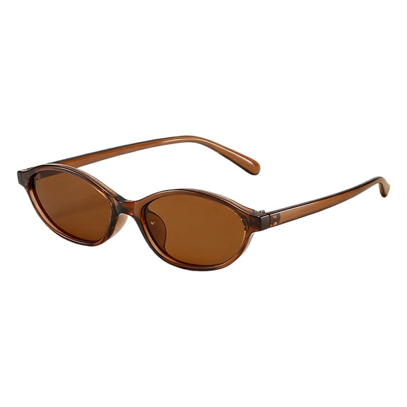 Oval Sunglasses UV400 Protection, Retro Brown Lens Eyewear for Men Women, Lightweight Classic Shades for Driving Cycling Running & Daily Wear
