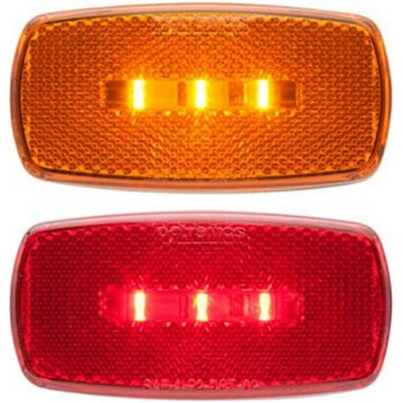 Oval Surface Mount LED Marker & Clearance Lights with Reflex - Amber