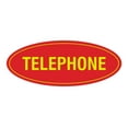 thumbnail image 1 of Oval TELEPHONE Sign (Red/Yellow) - Small 2x5", 1 of 1