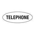 thumbnail image 1 of Oval TELEPHONE Sign (White) - Large 3.6x9", 1 of 1