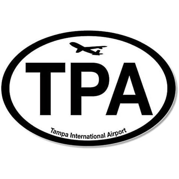 Oval TPA Tampa Airport Code Sticker (jet fly air hub pilot fl)- Sticker Graphic Decal