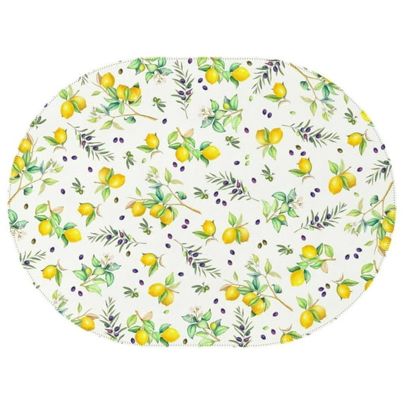 Oval Table Cloth LEmon Fruits,Wrinkle Resistant Table Cover with Polyester,Waterproof Reusable Tablecloth for Home Decor Summer Spring Picnic Dining Holiday (Oval,54x72inch)
