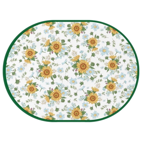 Oval Table Cloth Sunflower Farmhouse,Wrinkle Free Table Cover with Polyester,Waterproof Reusable Tablecloth for Home Decor Summer Spring Picnic Dining Holiday (Oval,54x72inch)