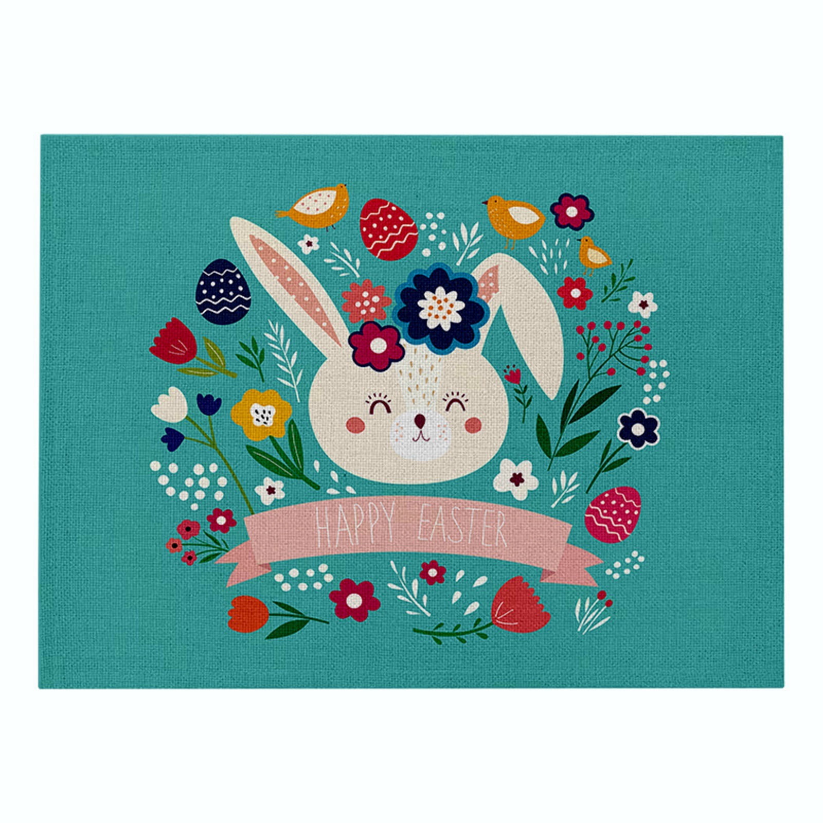 Oval Table Easter Placemat Cartoon Rabbit Placemat Cute Rabbit Placemat ...