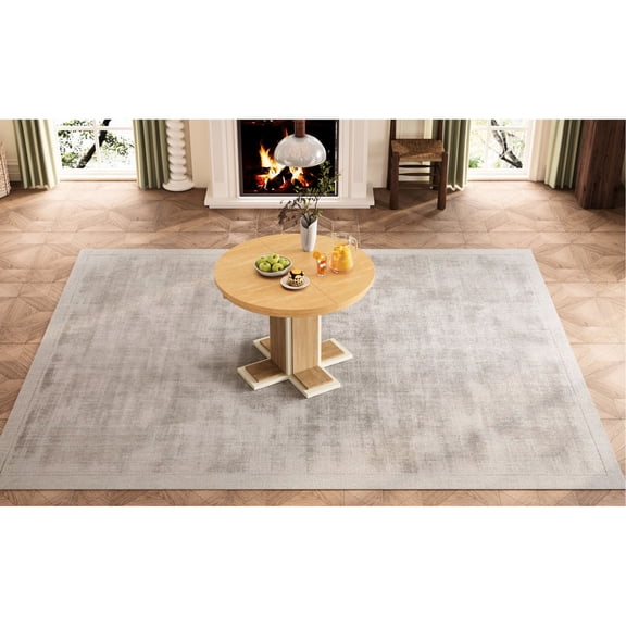 Oval Table with Superimposed Design | For 6 - person Seating | Adds a Touch of Vintage to Your Home