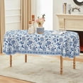 thumbnail image 1 of Oval Tablecloth 52x70 Inch, Blue Paisley Floral Oval Table Cloth, Waterproof Wrinkle Free Oval Table Cover for Indoor Outdoor Kitchen Dinning Room, 1 of 6