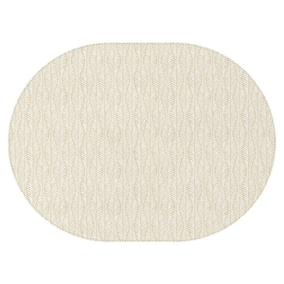 Oval Tablecloth 54x72in, Modern Leaves Pattern Table Cloth, Country Tablecover for Kitchen Dinner, Restaurant, Holiday Picnic Party Indoor Outdoor Geometry Table Cover