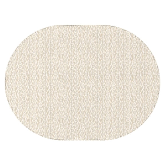 Oval Tablecloth 54x72in, Modern Leaves Pattern Table Cloth, Country Tablecover for Kitchen Dinner, Restaurant, Holiday Picnic Party Indoor Outdoor Geometry Table Cover