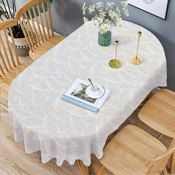Oval Tablecloth 60 X 84 Inches, Modern Geometric Striped Oval Tablecloth, Waterproof Wrinkle Resistant Durable Oval Tablecloth for Indoor and Outdoor