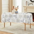 thumbnail image 1 of Oval Tablecloth 60 x 102 Inch, Modern Abstract Geometric Flower Oval Table Cloth, Waterproof Wrinkle Free Oval Table Cover for Indoor Outdoor Kitchen Dinning Room, 1 of 6