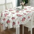 thumbnail image 1 of Oval Tablecloth 60 x 84 Inch, Red Flower Tablecloth for Oval Table, Fabric Wrinkle Free Washable Waterproof Floral Tablecloth Oval Table Cloth for Dining Room Table, 1 of 6
