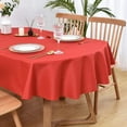 thumbnail image 1 of Oval Tablecloth 60 x 84 Inch Washable Fabric Table Cloth Solid Red Table Cover for Dining Wedding Party Banquet Tabletop Decoration, 1 of 1