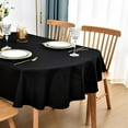 thumbnail image 1 of Oval Tablecloth 60x102 Inch Polyester Fabric Table Cloth Solid Black Heavy Duty Table Cover Washable for Dinning Kitchen Home Party, 1 of 6