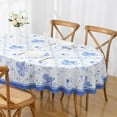 thumbnail image 1 of Oval Tablecloth 60x84 Inch, Floral and Flower Vine Table Cloth for Oval Table, Waterproof Spring Tablecloth Wrinkle Free for Dining, Picnic, Party Decor, 1 of 6