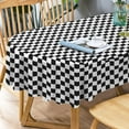 thumbnail image 1 of Oval Tablecloth Black And White Checkered Tablecloth, Modern Plaid Oval Tablecloth, Checkered Tablecloth, Indoor/Outdoor Waterproof Wrinkle Free Durable Gingham Tablecloth For Oval Tables 60 X 84 In, 1 of 6