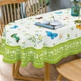 thumbnail image 1 of Oval Tablecloth Butterfly Floral Tablecloth, Print Fabric Indoor/Outdoor Waterproof Wrinkle Free Durable For Tables 60x102 In, Green Floral06, 1 of 6