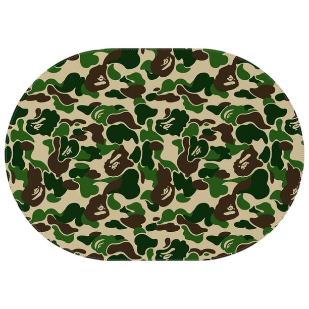 Oval Tablecloth Camouflage Forest Tablecloth,Wipeable Polyester