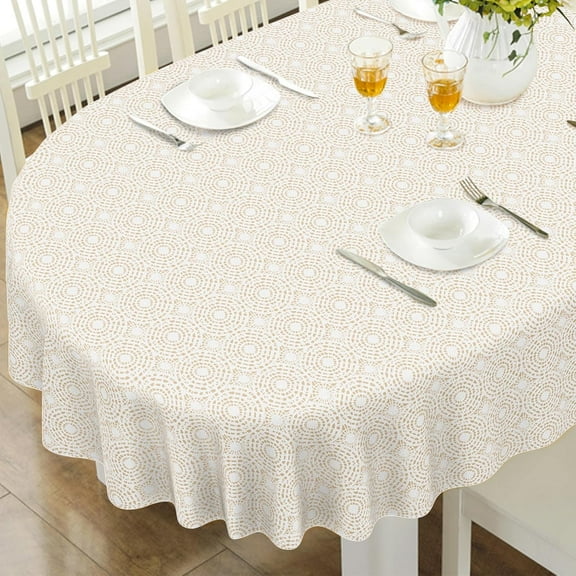 Oval Tablecloth, French Country Printed Oval Table Cloth-60x84 Inch, Fabric Washable and Waterproof Oval Table Cover for Farmhouse Kithchen Dining Decoration