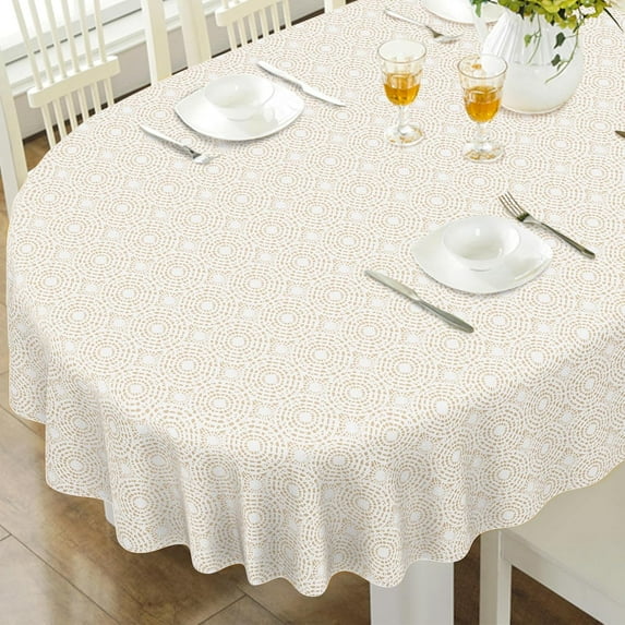 Oval Tablecloth, French Country Printed Oval Table Cloth-60x84 Inch, Fabric Washable and Waterproof Oval Table Cover for Farmhouse Kithchen Dining Decoration