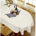 thumbnail image 1 of Oval Tablecloth with Hollow for Oval Table, 60x84 Inch Farmhouse Table Covers for Kitchen Dining Party, Wrinkle Free Anti-Fading Tabletop Decoration,White Linen Oval Dining Table Tablecloth (60X84), 1 of 6
