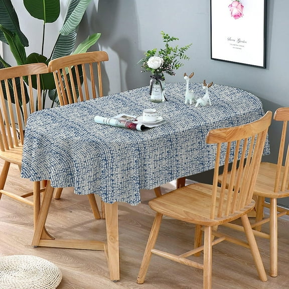 Oval Tablecloth, Modern Oval Tablecloth, Blue Tablecloth Indoor/Outdoor Waterproof Wrinkle Free Durable Oval Tablecloth for Oval Tables 60 X 102 Inch