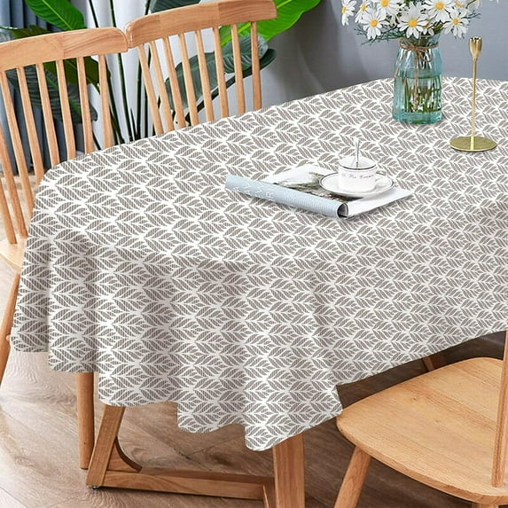 Oval Tablecloth, Neutral Colors Geometric Oval Table Cloth 54 x 72 inch, Indoor/Outdoor Waterproof Wrinkle Free Durable Oval Tablecloth for Kitchen Dinner, Restaurant ,Outdoor Holiday Picnic